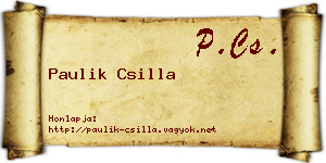 Paulik Csilla névjegykártya