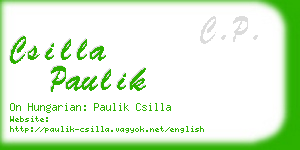 csilla paulik business card